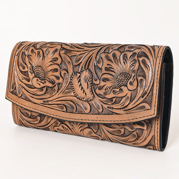 OHLAY WALLET Hand Tooled Genuine Leather women bag western handbag purse